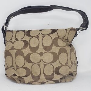 Coach Signature Duffle Hobo Purse Bag 13 inches